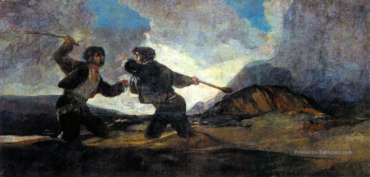 Combattez avec Cudgels Francisco de Goya Peintures à l'huile